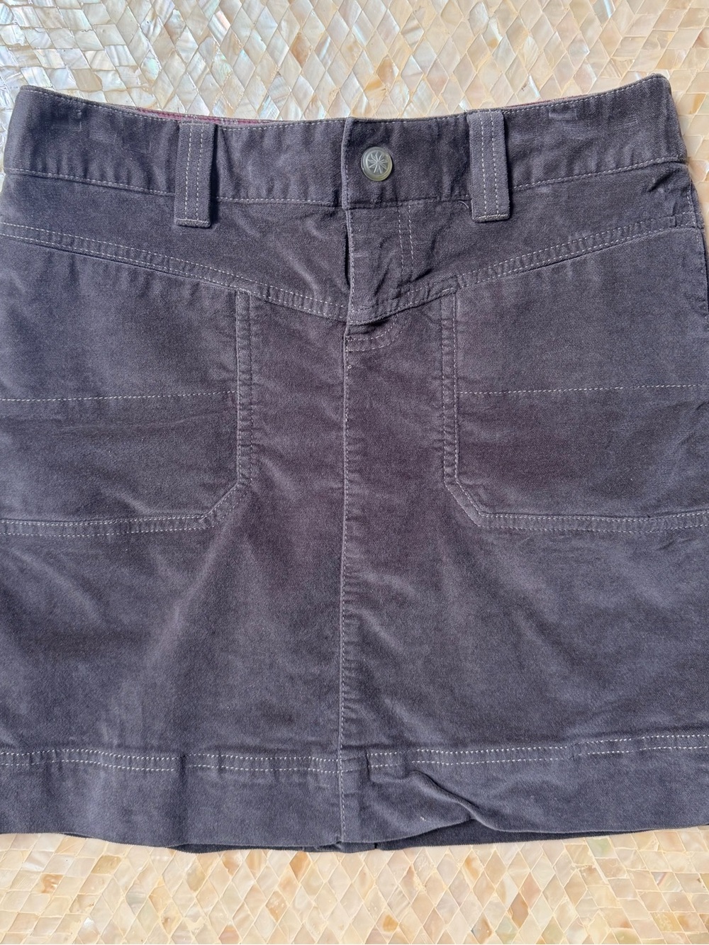 Athleta Charcoal Gray Corduroy Mini Skirt